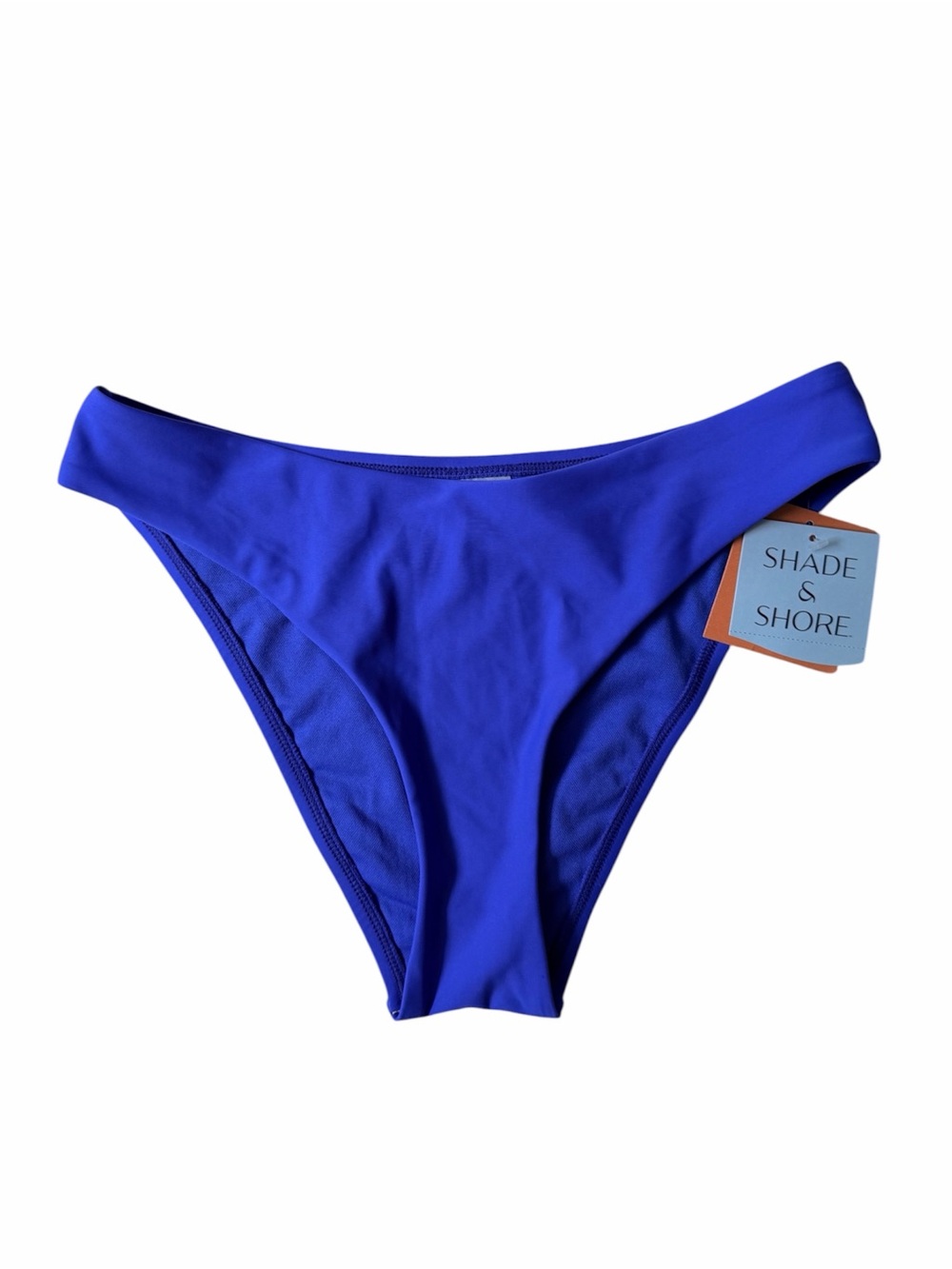 Shade & Shore Cobalt Blue High Leg Cheeky Bikini Bottoms Size M NWT